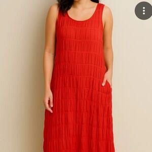 Max Studio Vibrant Red Top